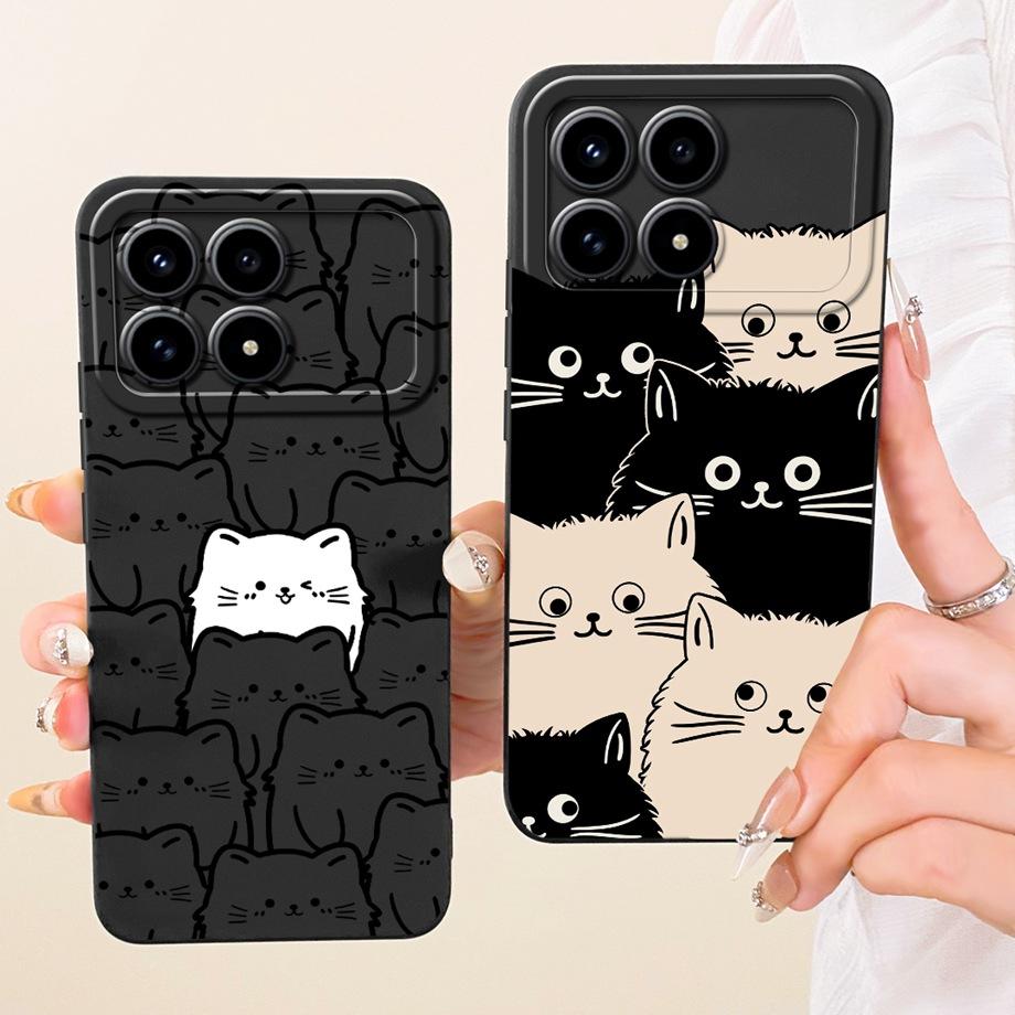 Phone Case For Xiaomi Poco F8 F8Pro Capa Cat Cartoon Dragon Animal Pattern Bumper For Redmi K90 K90Pro Max Soft Silicone Cover