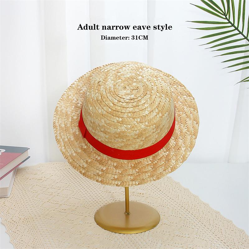 31-35CM Anime Straw Hat Festivals Party Cosplay Props Sun Protection Hat Parent-child Summer Sun Straw Beach Hat For Men Women