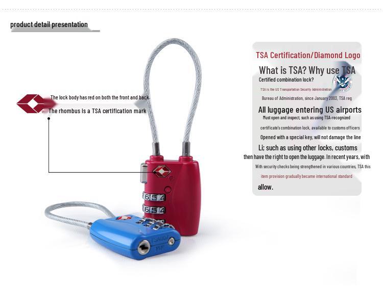 Jashijie TSA 719 Lucchetto Mini Valigia con Logo, Lucchetto a Combinazione Doganale