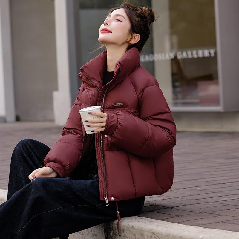 

Новая женская куртка с холодной талией, тонкая, пуховая, хлопковая куртка, модная, универсальная, утепленная, теплая, из высококачественной ткани, легкая куртка XXL140-160 бордовый