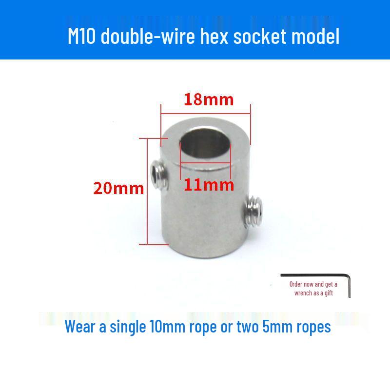 304 Stainless Steel Wire Rope Butterfly Buckle Clip, Single/Double Strand Locking Clip, Hand-Tightening Round Hole Card Head.