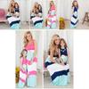Elegante Casual Boho Streep Maxi Jurk voor Moeder en Dochter voor Bijpassende Outfits
