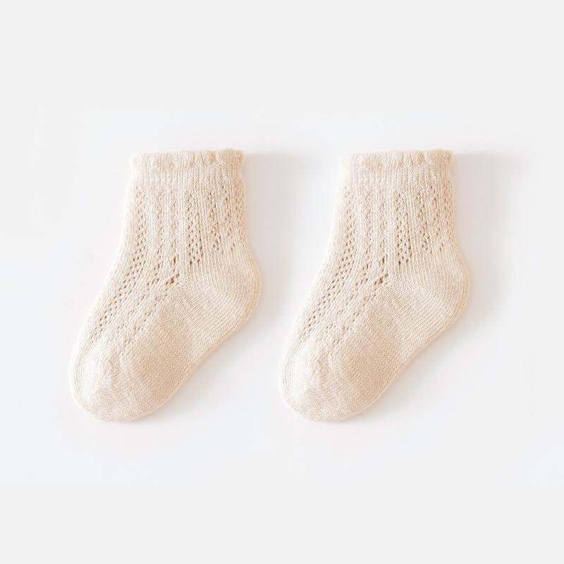 Summer Children'S Socks Solid Color Baby Socks Breathable Cotton Baby Girl Socks Comfortable Boy Socks For Newborn Babies