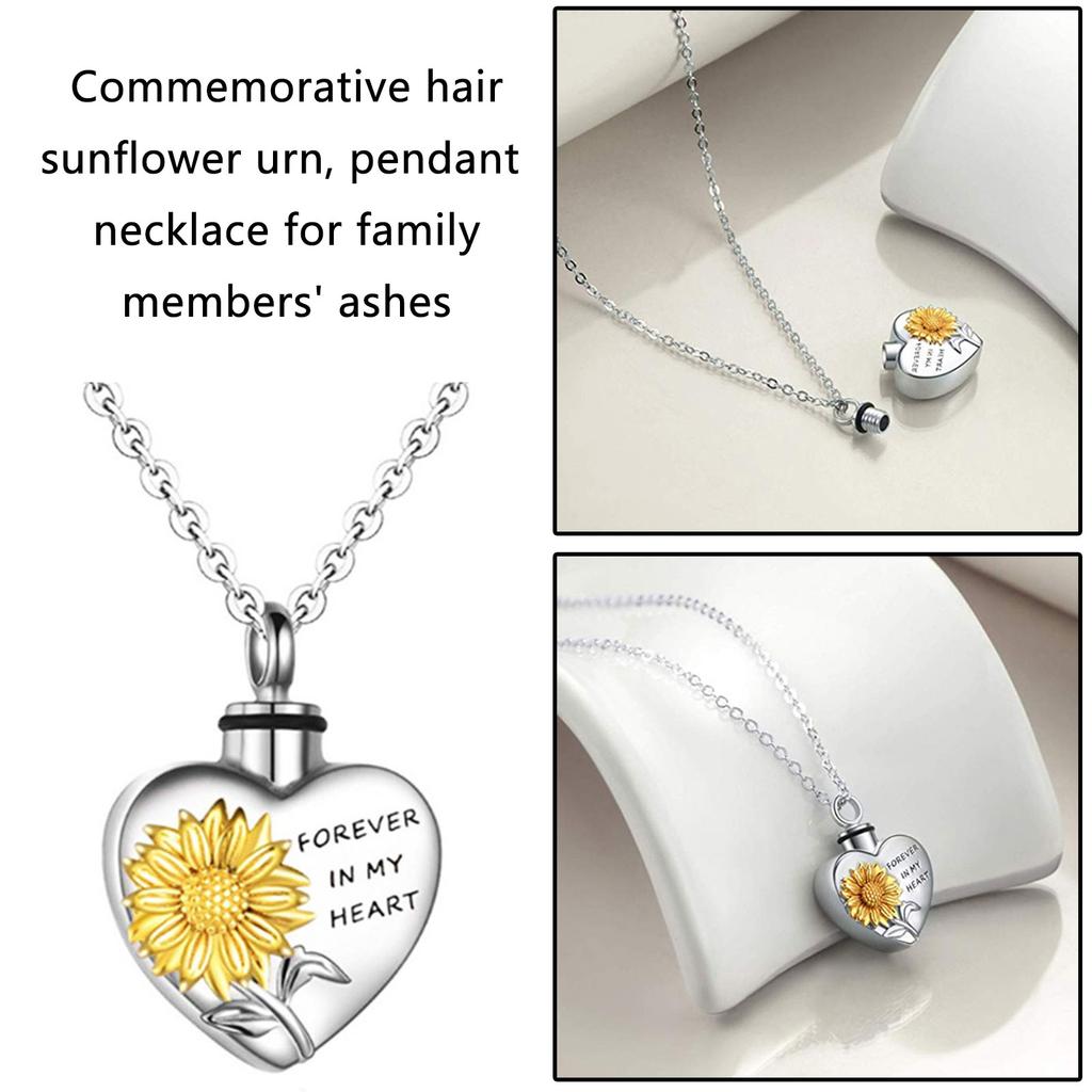 Memorial Necklace Ashes Container Locket Cremation Neck Jewelry for Ashes/Hair Elegant Locket Necklace for Women Men