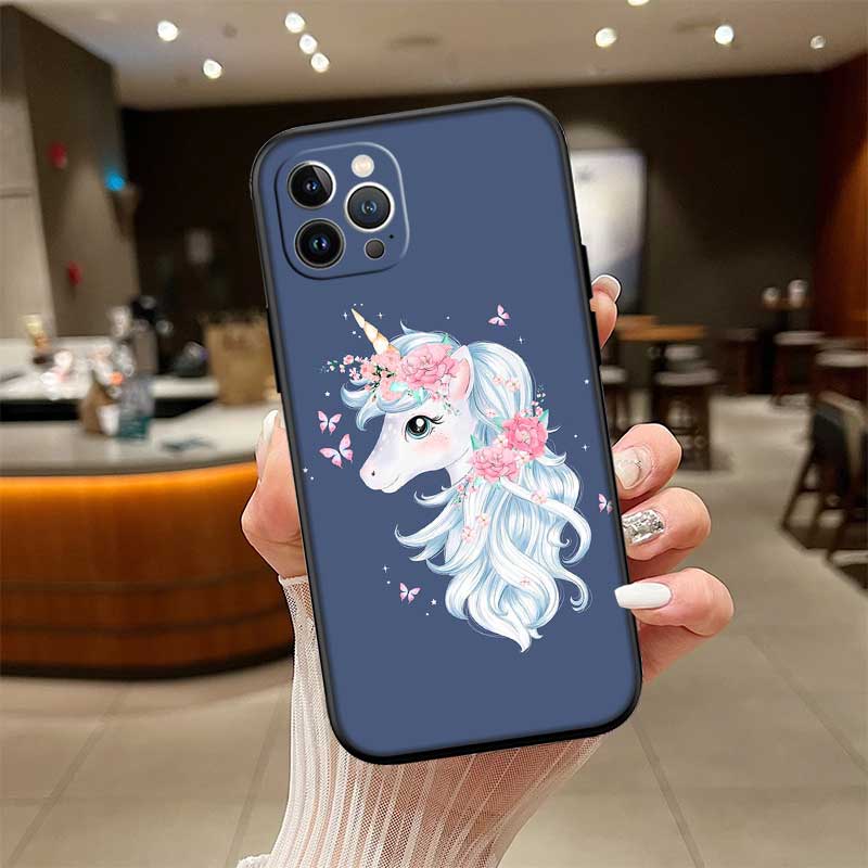 RE17 Cartoon Unicorn Phone Case for Samsung Galaxy S20 S21 S22 Ultra FE + Plus A21S A22 A24 A25 A26 A30 A30S A31
