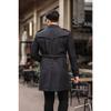 Men's Black Waterproof Regular Trench Coat