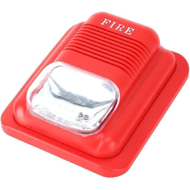 Пожарный колокол Пожарная сигнализация Звуковой и световой строб 14×12×6 Dc12V 24V Звук и свет Пожарная сигнализация Предупреждающий строб Сирена Оповещение Система безопасности