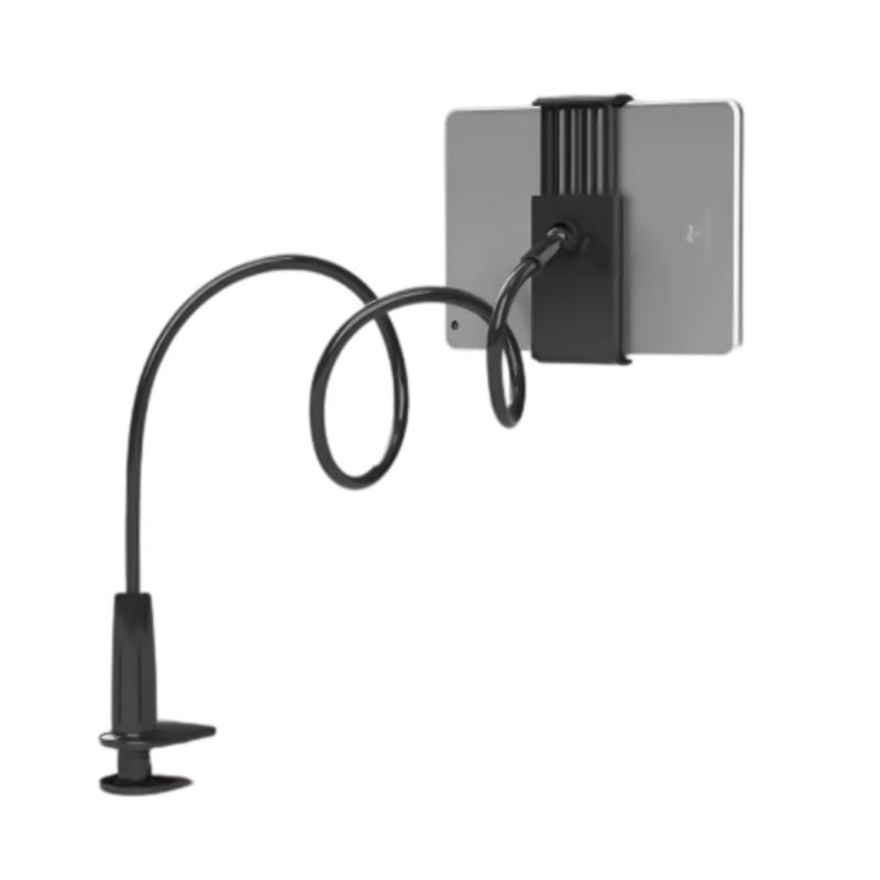 

Держатель для планшета на гусиной шее для кровати с регулируемым длинным плечом 70 см и стабильной конструкцией с двойным зажимом чёрный