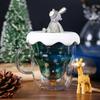 Christmas Tree Double Wall Glass Mug – Heat Resistant Snow Mountain Cup for Coffee, Milk & Holiday Drinks