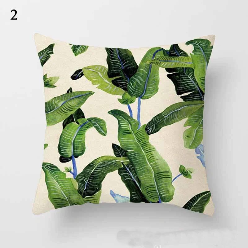 Sofa Car Pillowcase Home Decor Tropical Palm Tree Green Cushion Cover Decorative