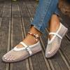 Soft-soled Breathable Mesh Single Shoes for Women, New Style, Flat, Hollow-out Mesh Shoes, Mary Jane Single Shoes