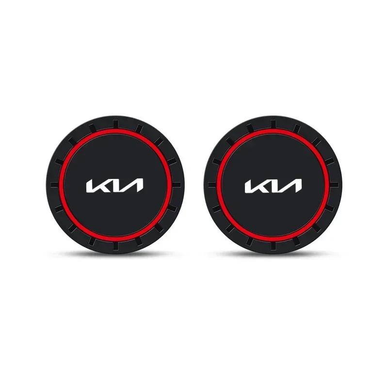 2 Stück Auto-Becherhalter Rutschfeste Silikonmatte Wasserbecher Anti-Rutsch-Pad für KIA Rio Soul Seltos Forte K5 K3 Niro Sorento Stinger Sportage