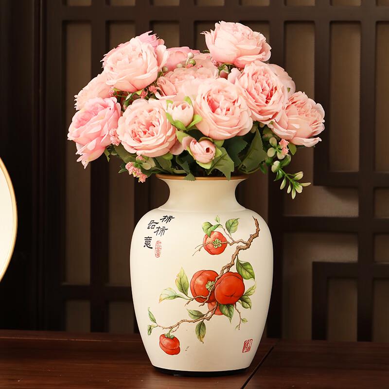 Новая керамическая ваза в китайском стиле с розовыми пионами