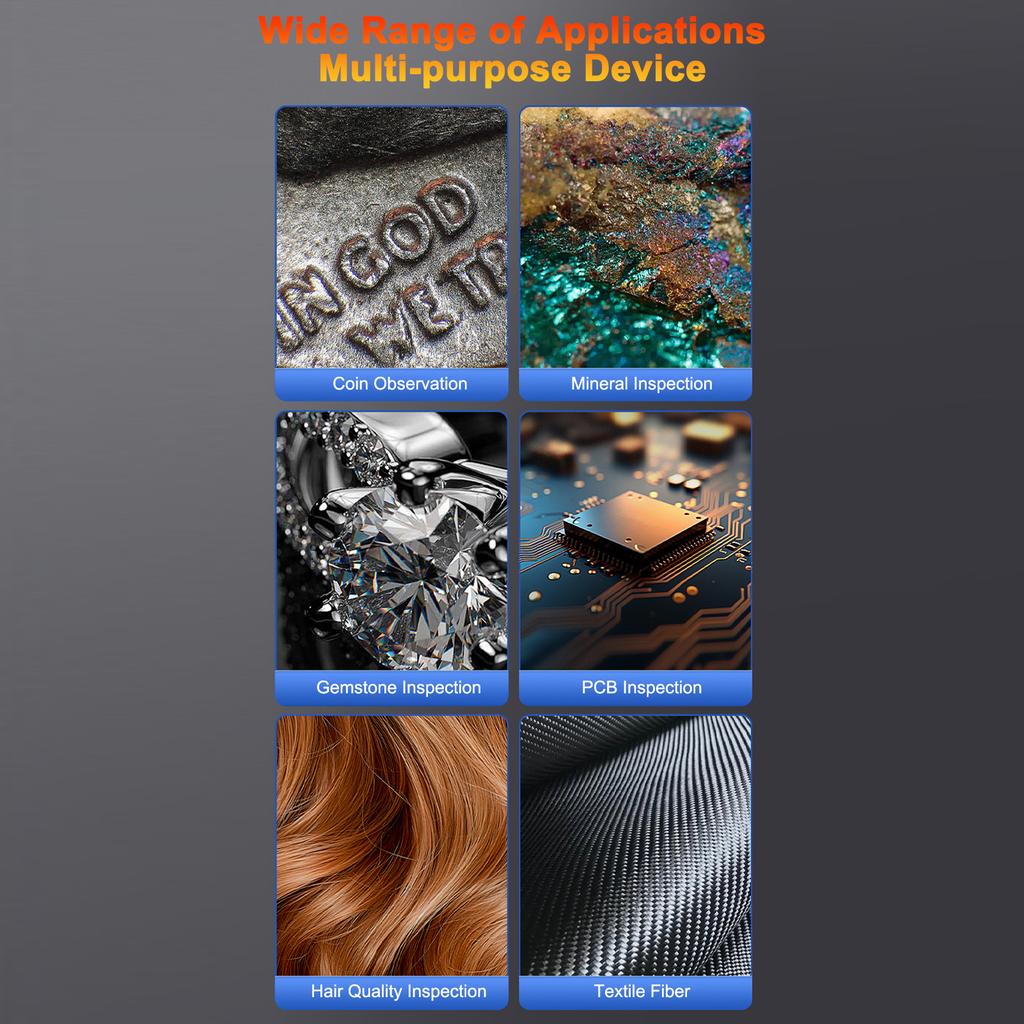 7  Digital Microscope, 1080P 1000X Coin Microscope Magnifier, 16MP Ultra Precise Focusing Soldering Microscopes for