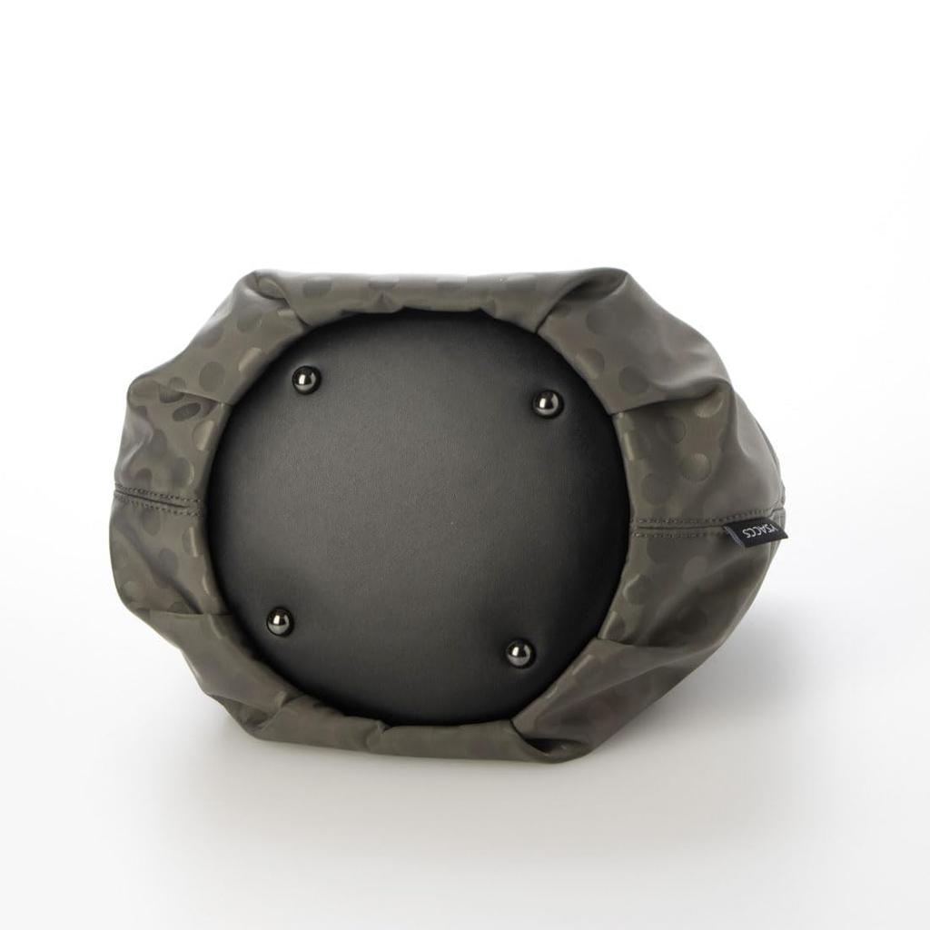 Tote Bag Polka Dots Tuck Round 2WAY Minimal Tote Gray [Isaac] (11)