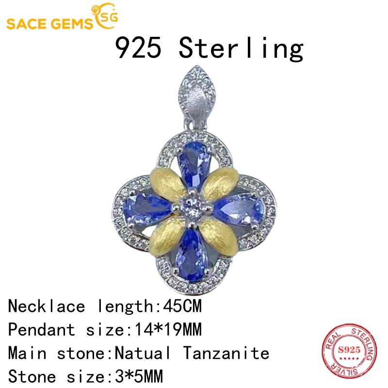 Sace Gems 925 Sterling Silber 3*5MM Natual Tansanit Edelstein Armbänder für Frauen Verlobung Cocktail Party Edlen Schmuck