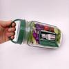 Salad Pod Mason Jar Side Opening Leakproof Vertical Layer On the Go Salad Jar, Salad Container with Separate Dressing Compartmen