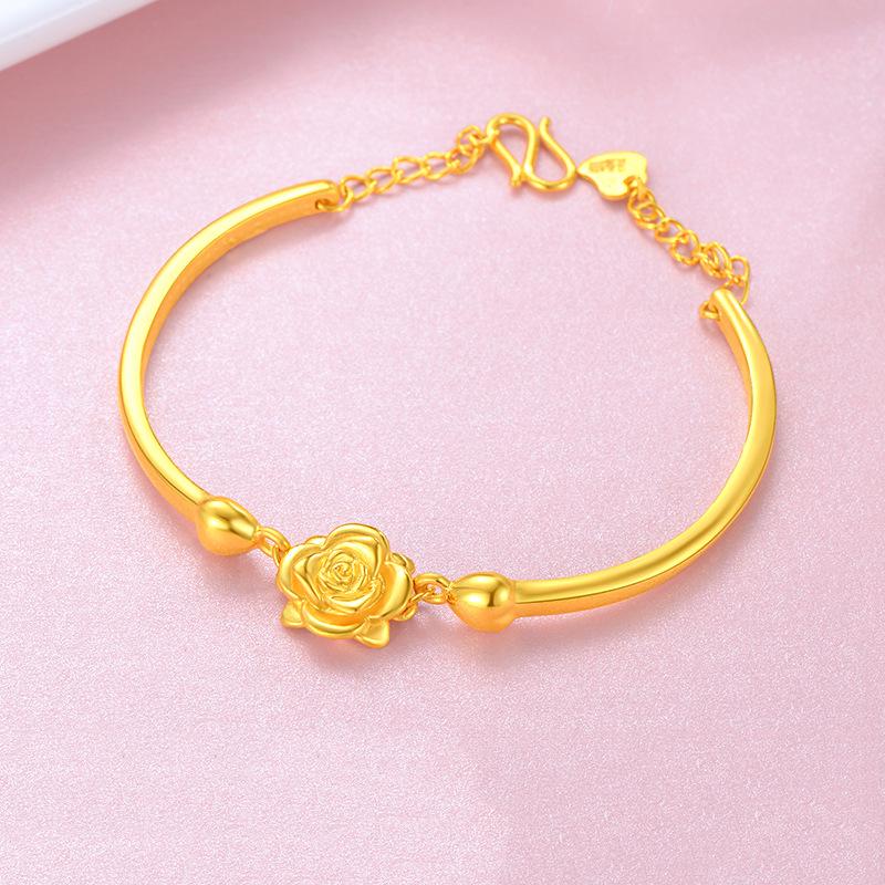 Браслет-манжета из латуни с покрытием из розового золота, Вьетнам: Женский модный браслет-украшение  Паучья лилия .