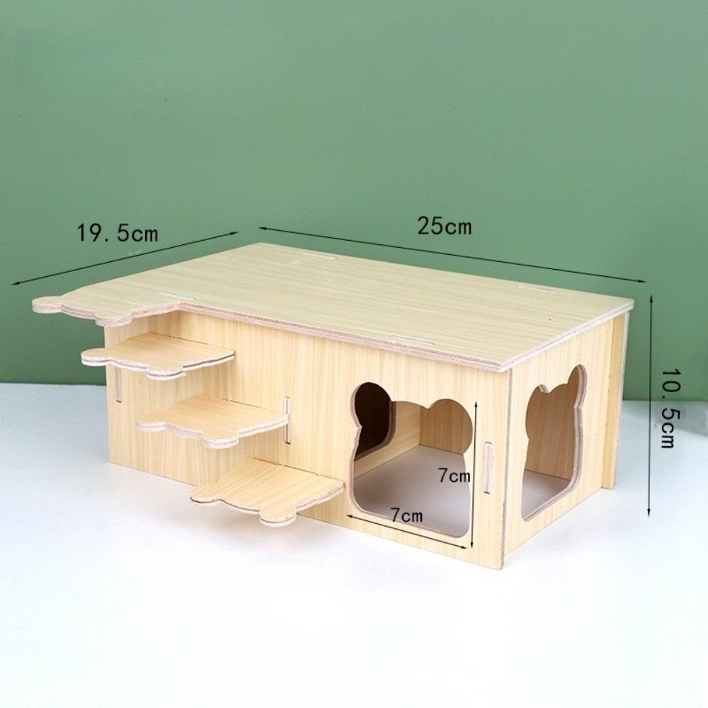 Wooden Platform House Chewable Hamster Climb Toy New Hamster Villa Pet Supplies