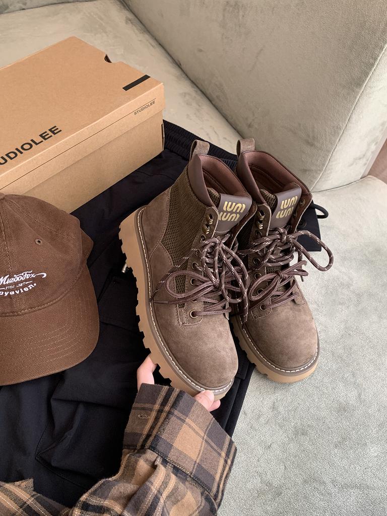 Studiolee British style fashionable low-top short boots round head platform classic Martin boots women's spring and autumn models