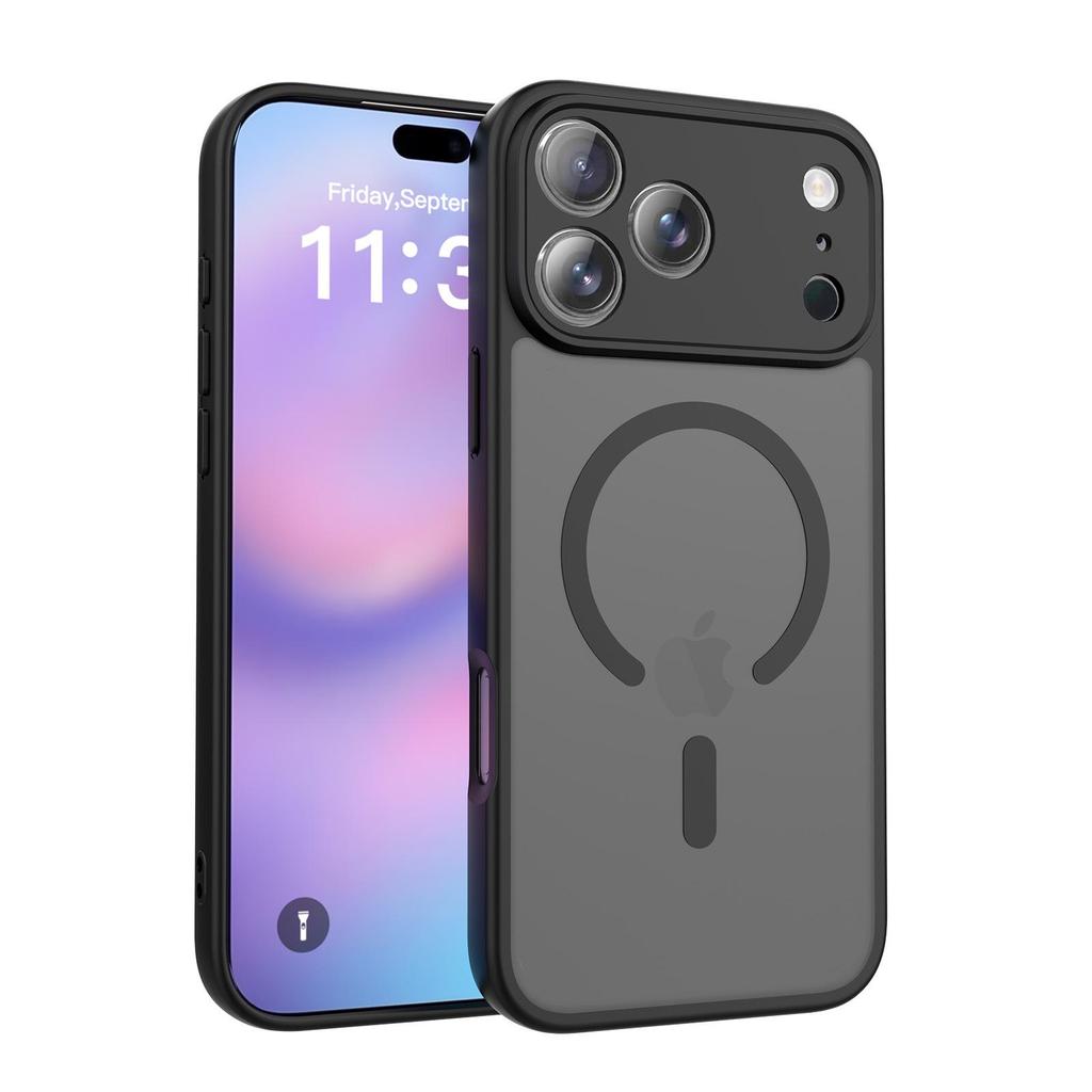 Magnetic Frosted Liquid Skin Feel Case for iPhone 16 Pro Max - Anti-Drop, Fine Hole Design