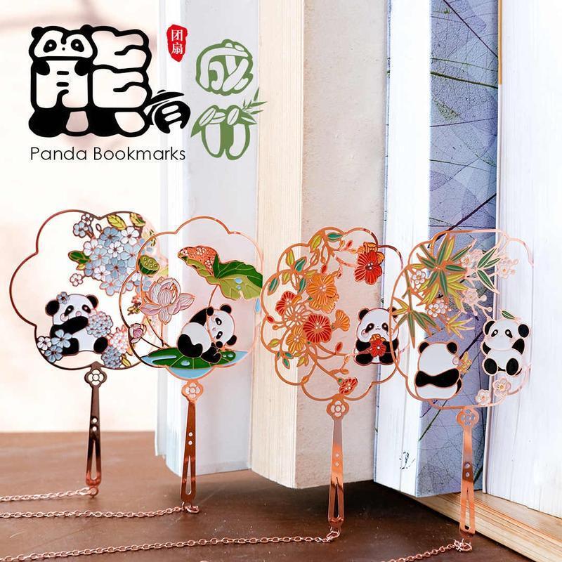 HANDUNYOU Trompeten-Kletterpflanze Panda Metalllesezeichen