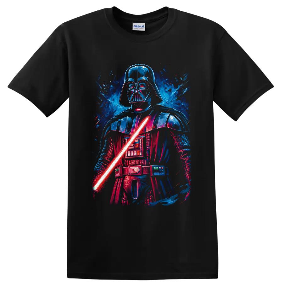 Darth Vader Star Wars T Shirt Neon Red Lightsaber Sci Fi Movie Art Graphic Tee