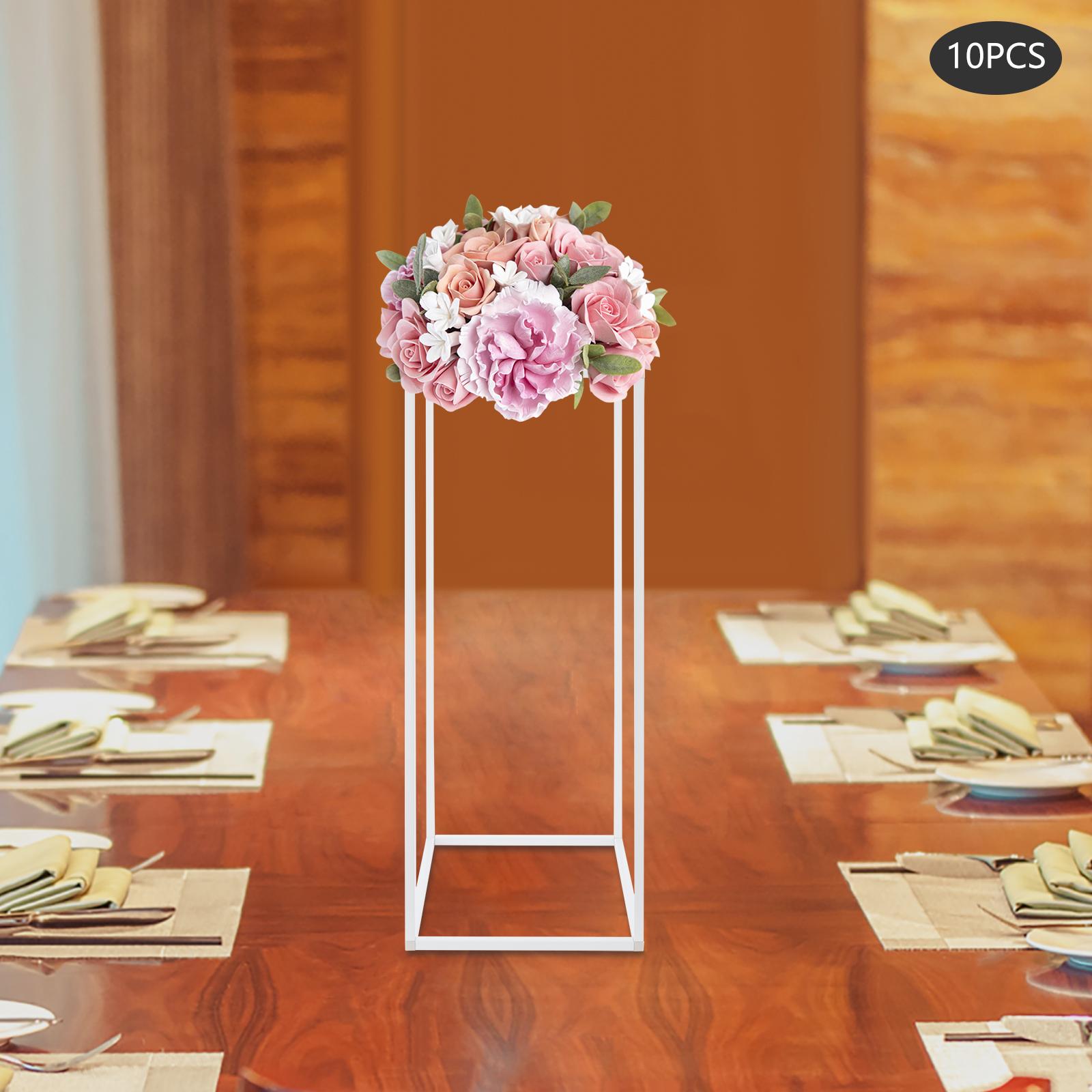

10pcs White Flower Display Stands Set W/ Hammer, 60cm Tall Steel Tube Floral Arrangement Holders - 5kg/11lbs Load Capacity Each белый