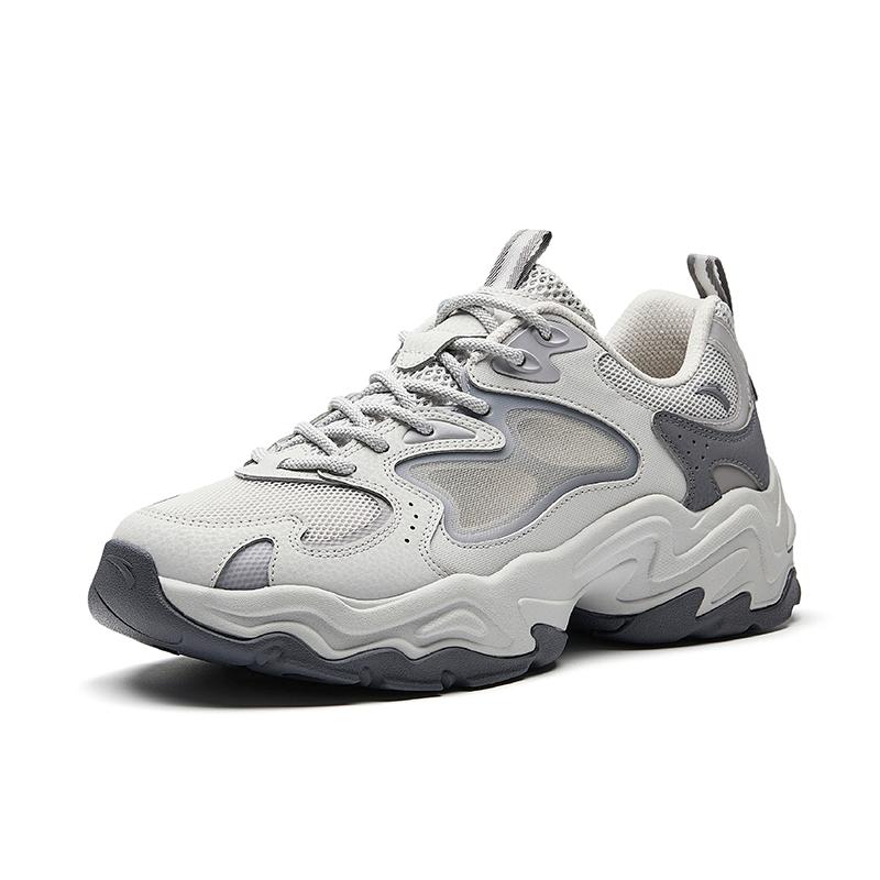 New Anta Life Collection Anti Slip Wear Resistant Low Top Chunky Sneakers Men's Gray 112528858-1