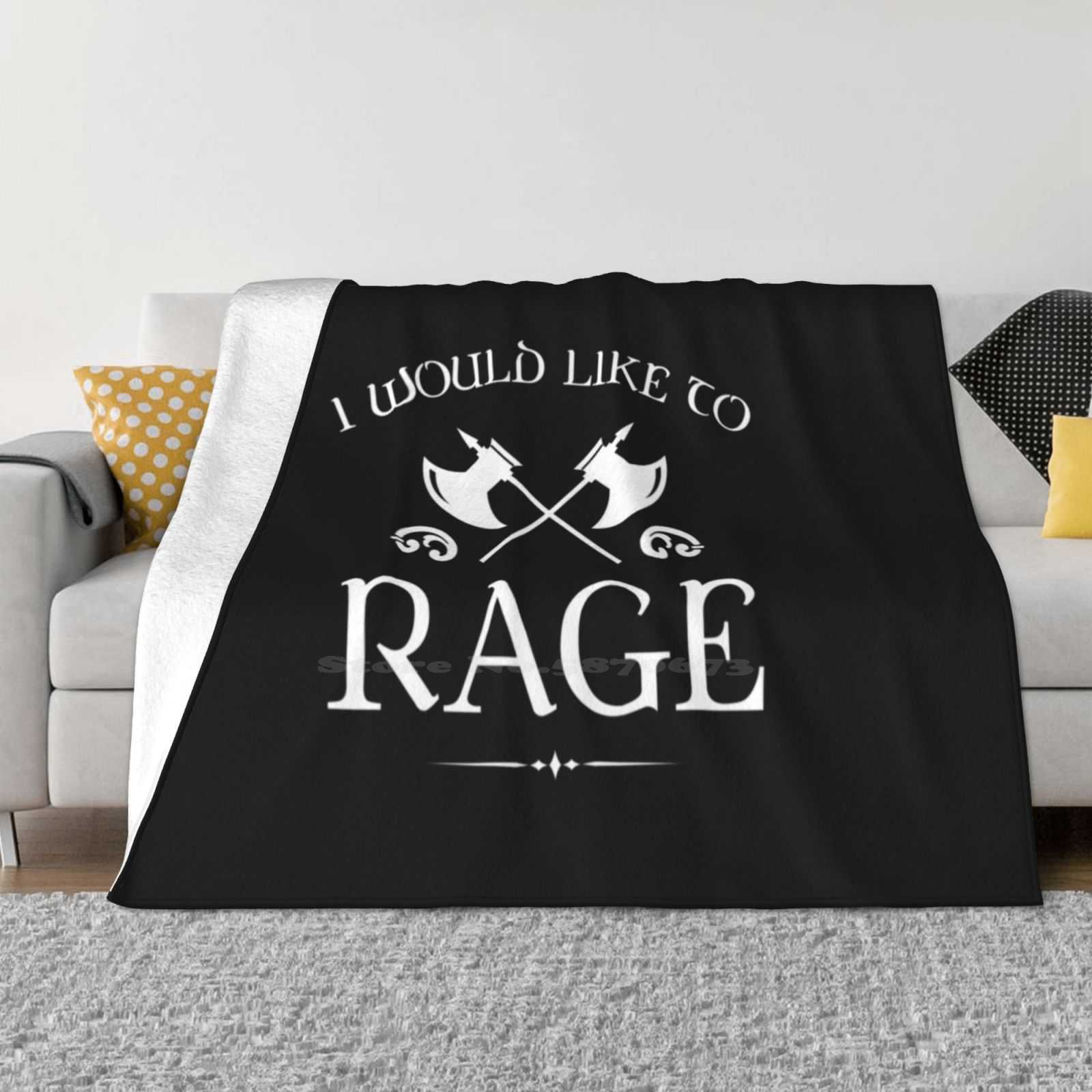 Barbarian-I Would Like To Rage Best Selling Room Household Flannel Blanket And Dragons Dnd D And D Pathfinder Barbarians Rage 30x40in
