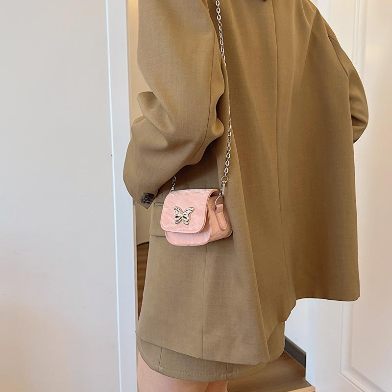 Niche Crossbody Bag for Women New Trendy Butterfly Saddle Bag Texture Niche Mini One-shoulder Lipstick Bag
