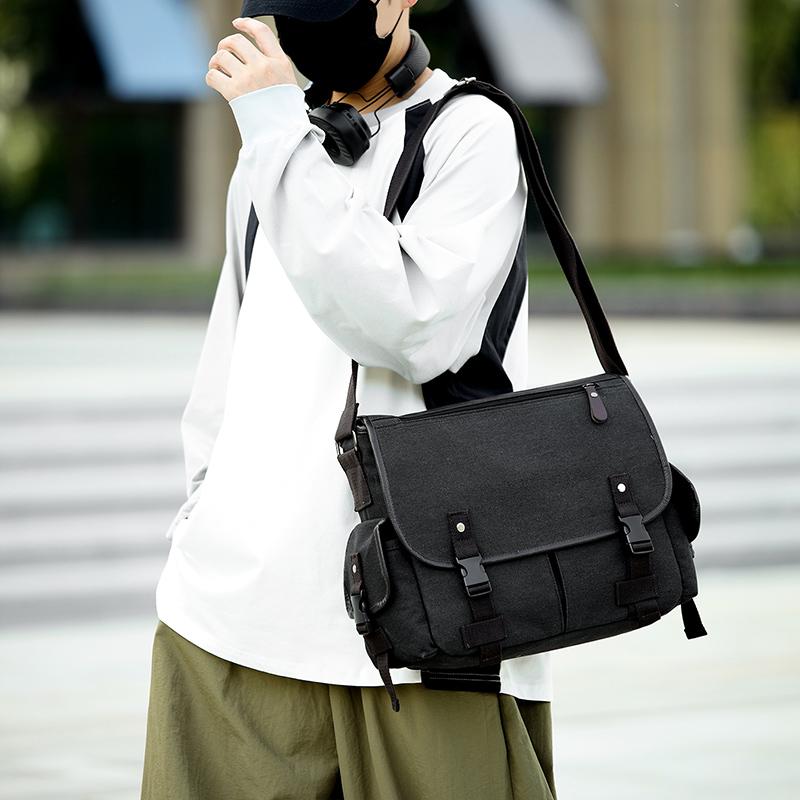 Klasická pánská taška přes rameno Pánská nová plátěná taška messenger Outdoorová volnočasová cestovní taška s více kapsami Kabelky Pánská značková taška