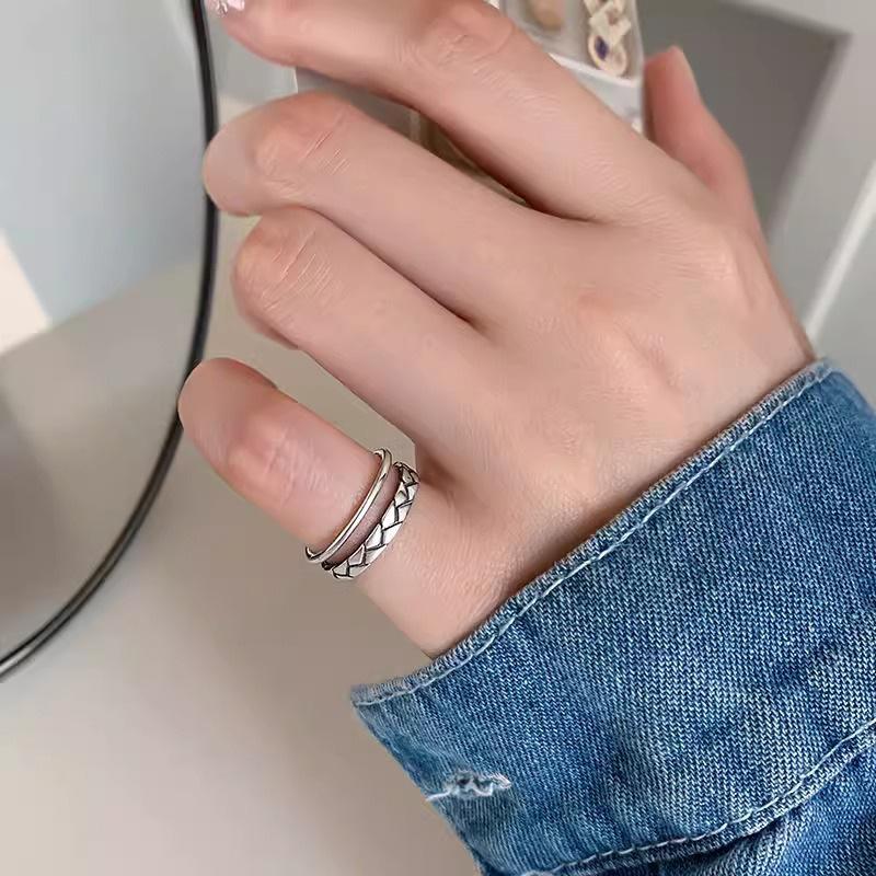 Adjustable Sophisticated Womens Open Ring Vintage Copper Design With Unique Geometric Style