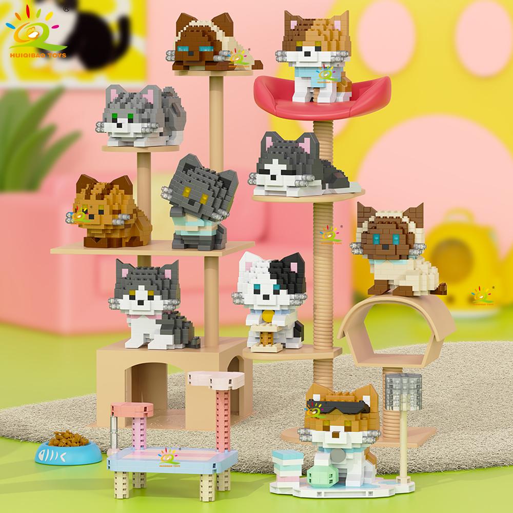 MOC Cute animal model Micro Building Block Panda Rabbit Bee Mini Diamond Model Brick Toy for Children Desk Decor.