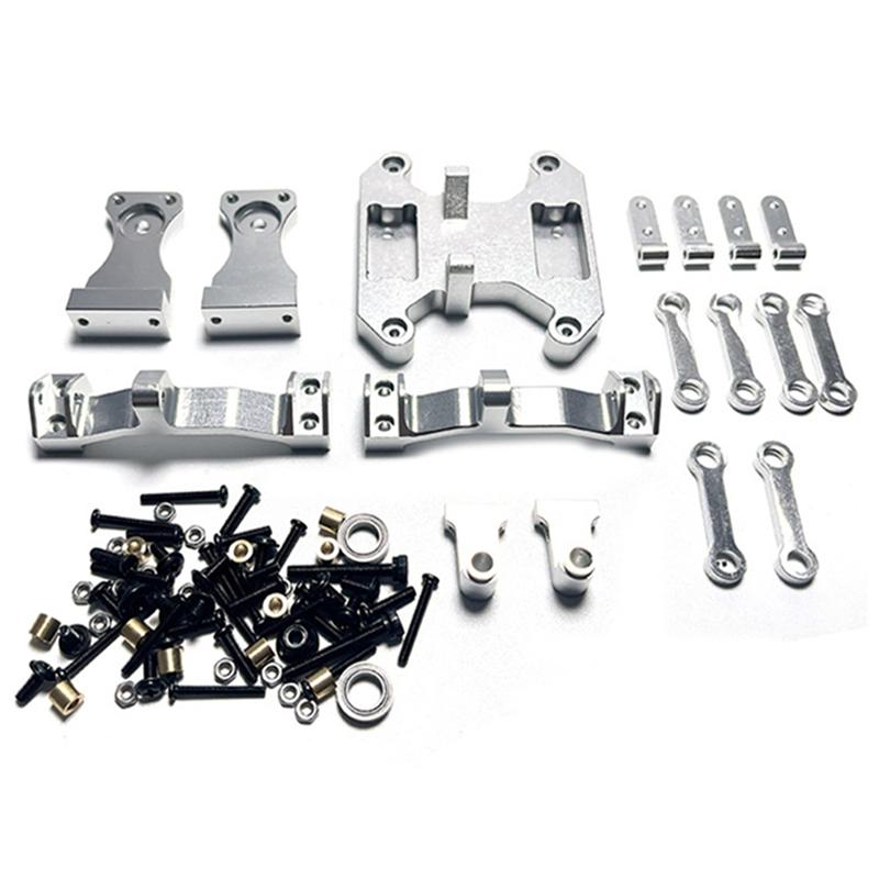 B16 B36 1/16 RC Araba Yükseltme Parçaları Modifiye Aksesuarları için Lo-ok Metal Denge Şasi Kartı Tahterevalli Kiti, Gümüş