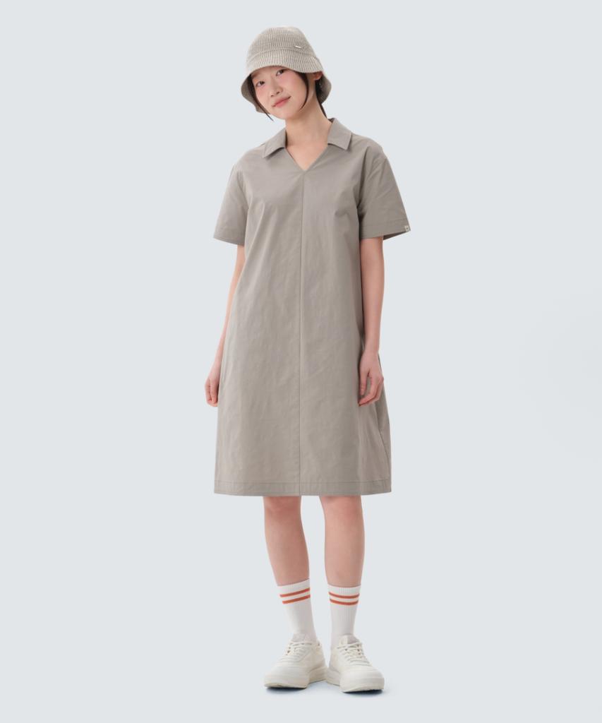 Snow Peak Apparel Work Collared Dress (S25Swfop13) Teal Khaki