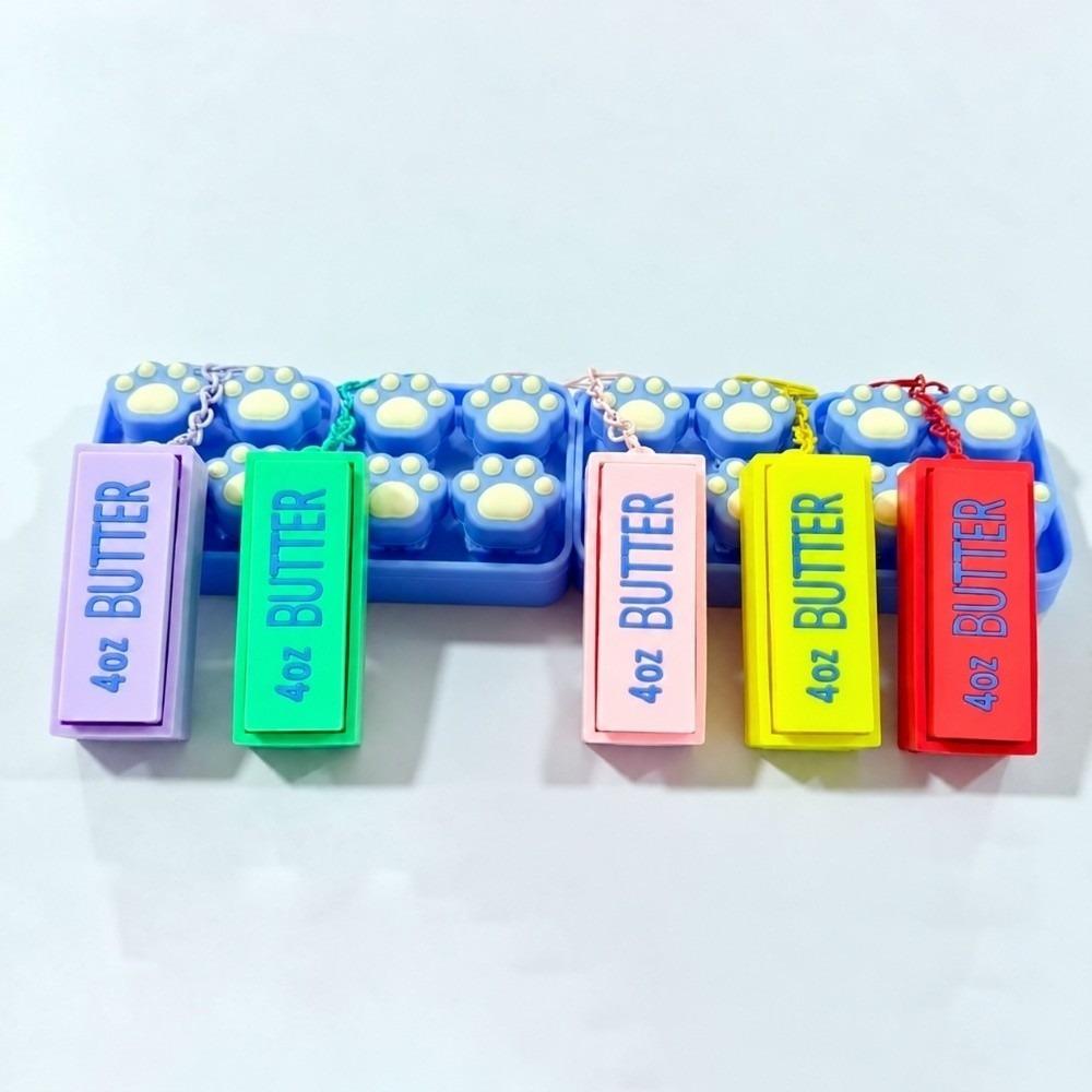PVC Butter Block Keychain Pocket Size Mechanical Sound Gadget Sensory Key Ring Office Workers
