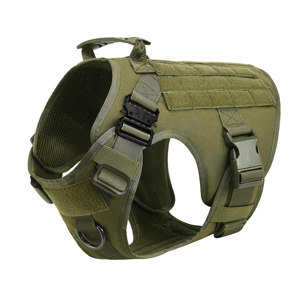 Tactical Dog Harness Leash Collar Molle Pouches for Medium Large Dogs Training Military Pet Vest Adjustable Service Dog Harness