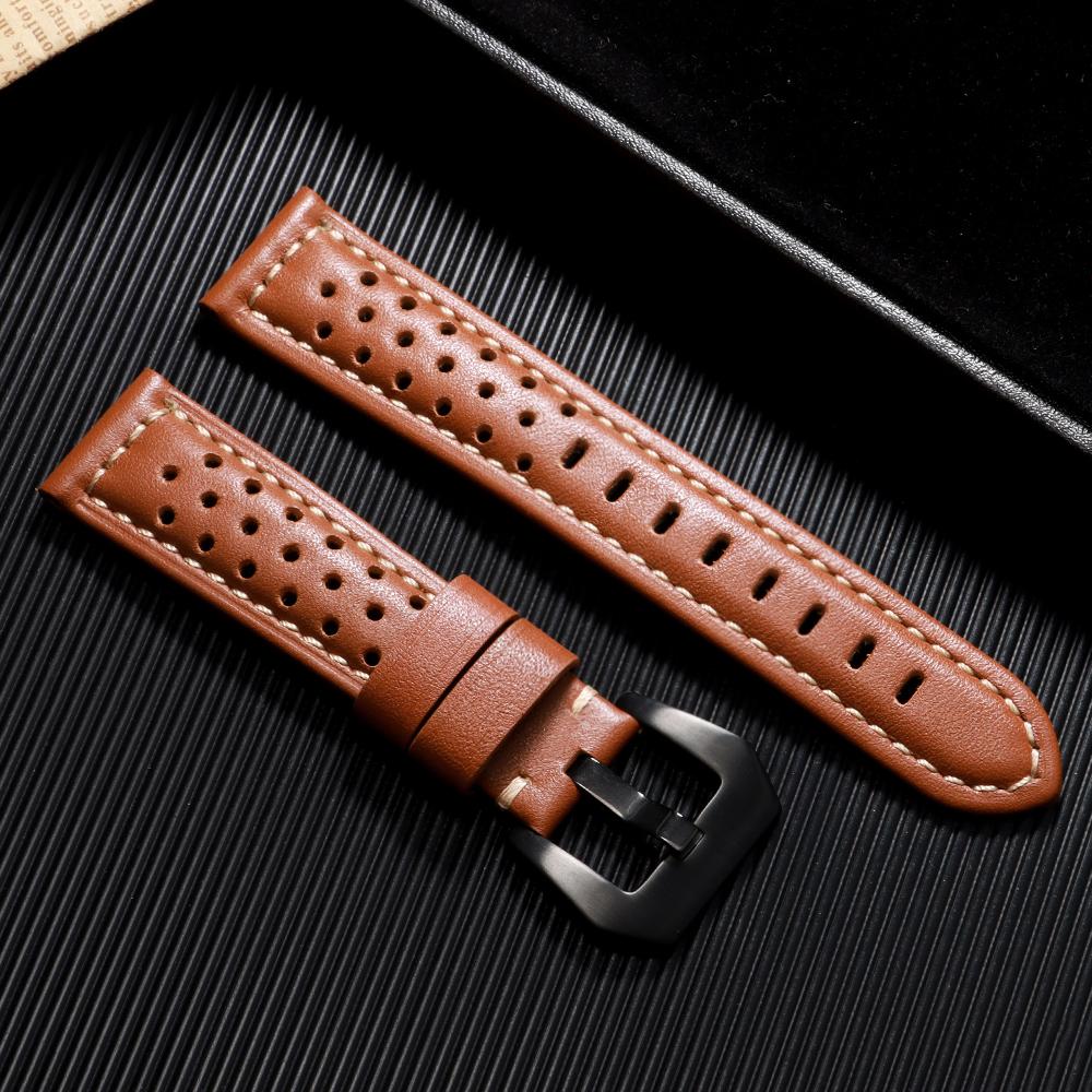 18mm 20mm 22mm 24mm 26mm Handgefertigtes atmungsaktives Rindsleder Uhrenarmband für Panerai Herrenarmband für Omega Uhrenarmband Zubehör