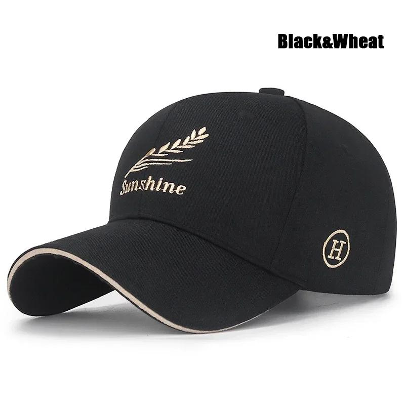 Feather Wheat Ear Embroidery Cotton Baseball Cap New Outdoor Casual Sport Sun Caps Trucker Hat Dad Hats