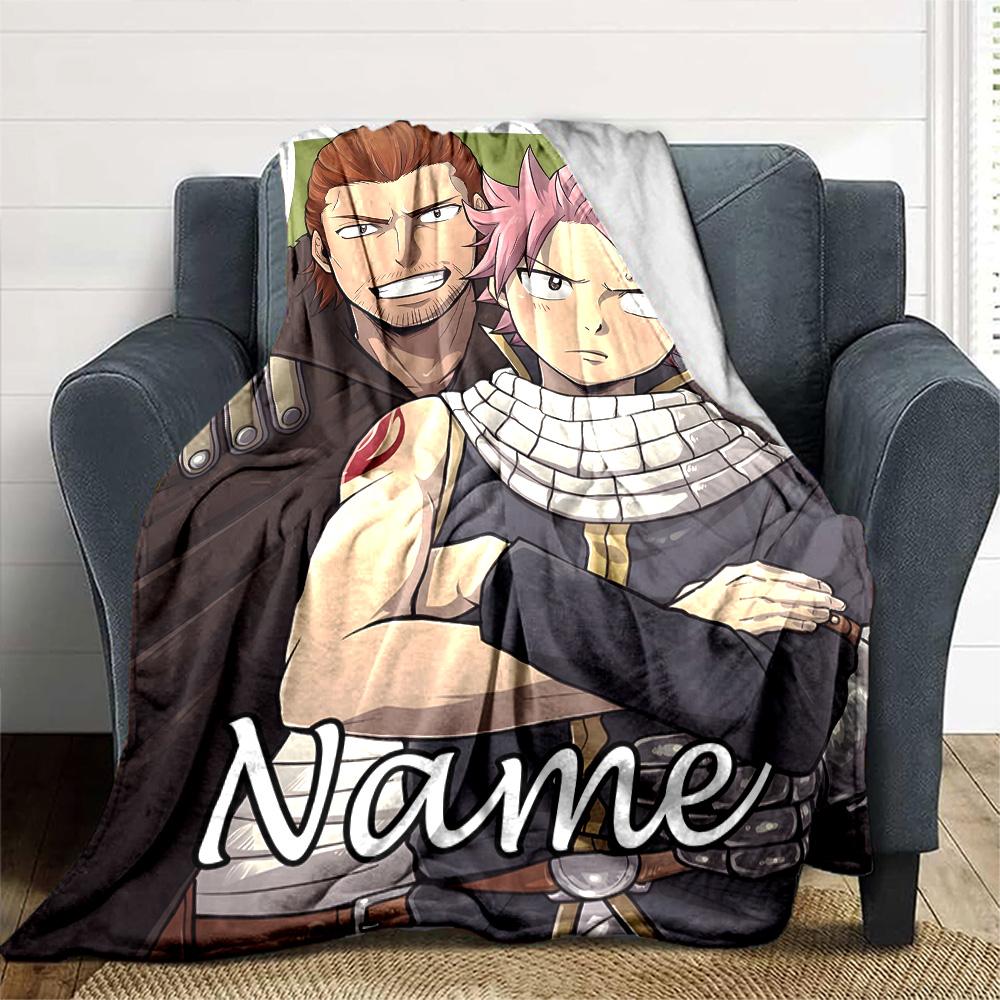 Customizable Fairy Tail2 Throw Blanket – Personalized Name, All-Season Cozy Snug Blanket, Machine Washable, Personalized Blanket