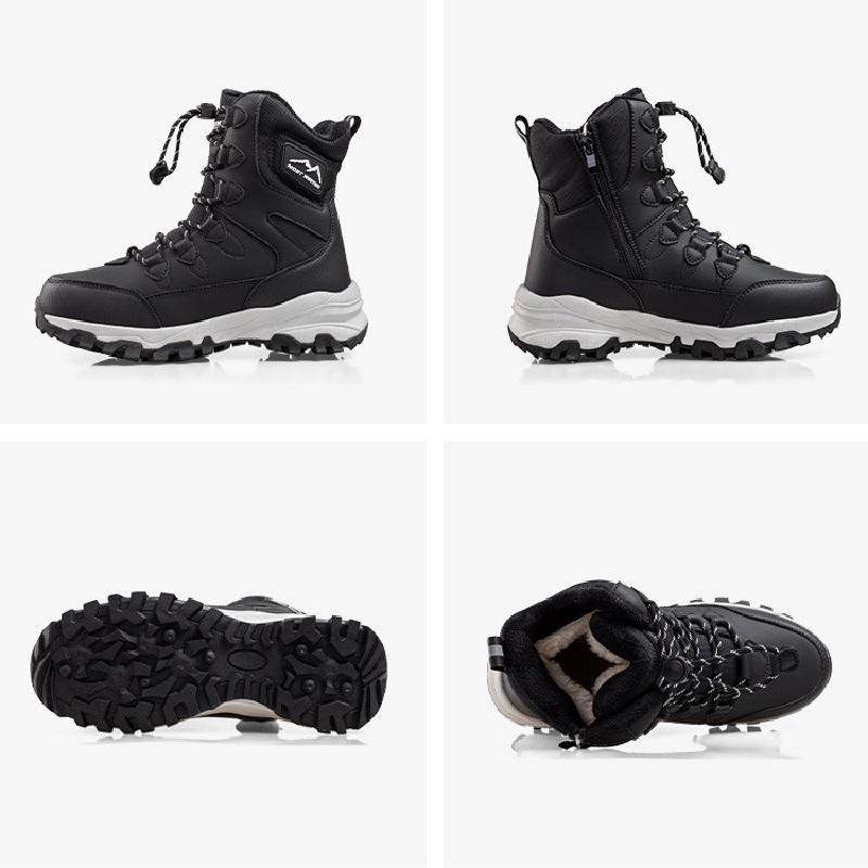 Schneestiefel für Männer und Frauen sind wasserdicht, rutschfest, dick, warm und kältebeständig, mit drehbaren Knöpfen