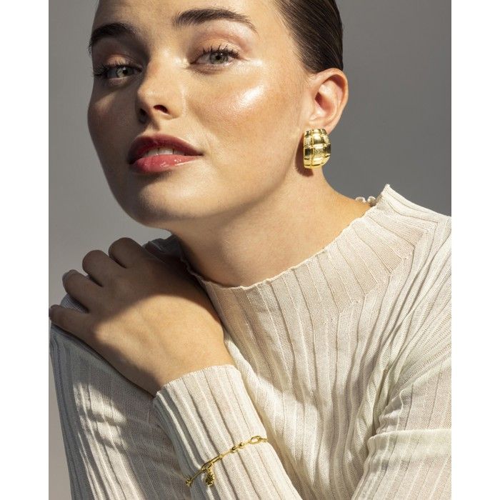 Luxenter 18K Yellow Gold Finished Earrings - Abalt