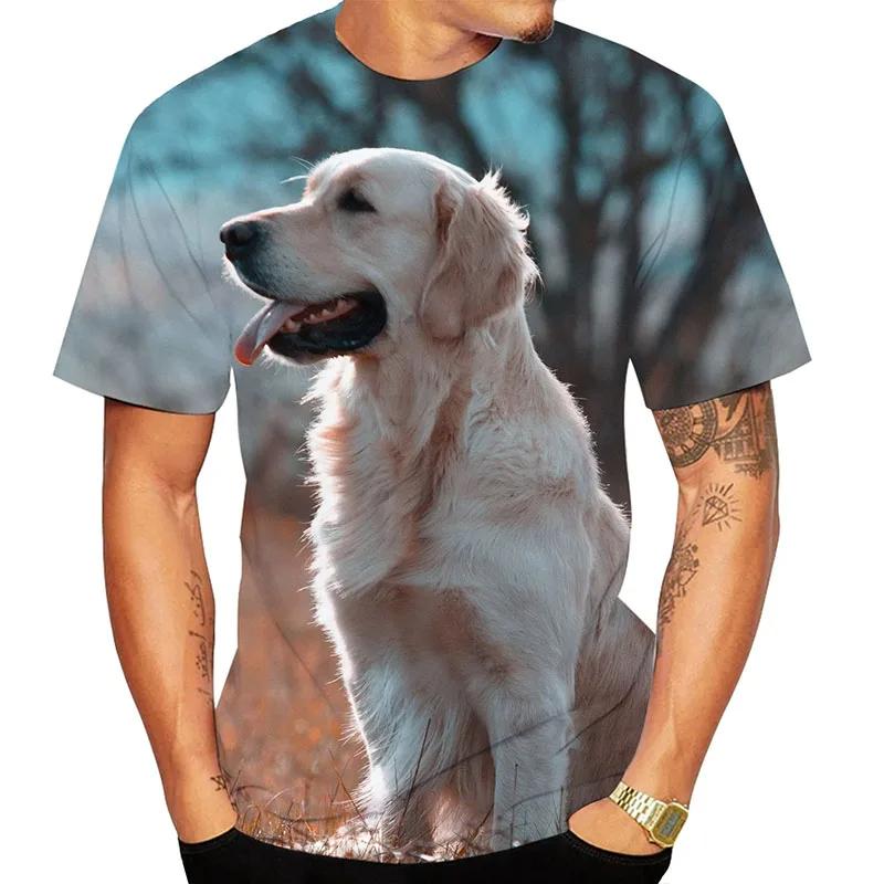 Summer Animal Dog 3D Print T-Shirts Casual Short Sleeve Streetwear Hip Hop Harajuku Men's T-shirts