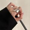 Xiaohongshu 925 Sterling Silver Exaggerated Plain Ring for Women – Simple, Luxurious, High-End Design.