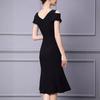 Light Luxury High-end Small Dress Dress 1011 New Thin Off-the-shoulder Fishtail Dress Host Birthday Party Dress