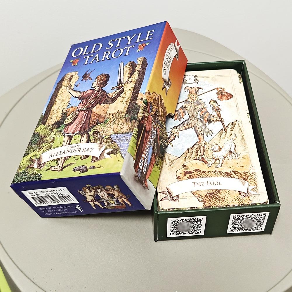 Tarotdeck im alten Stil Doppelseitig Geprägt 12*7cm 79 Karten Vintage-Illustrationen Heben Klare Symbolik Hervor Verpackt in Stabiler Schachtel