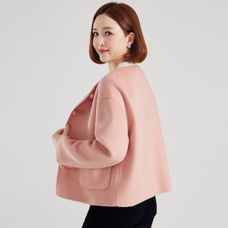 Fengxun Women's Chinese Style Wool Blend Short Coat