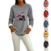 Women's Lined Long Sleeve Halloween Printed T-Shirt for Winter Casual Wear