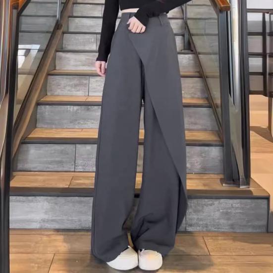 High Waist Women Pants Straight Wide Loose Fit Leg